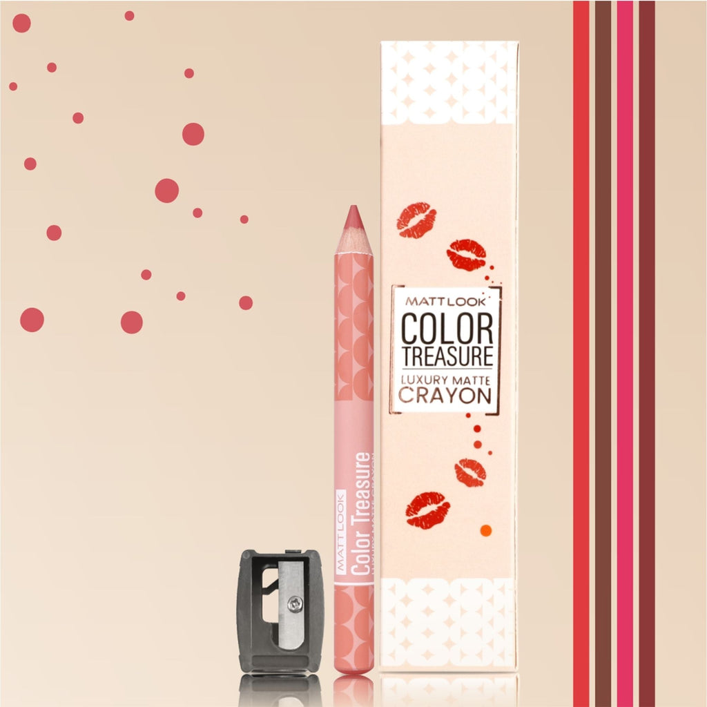 Matt Look Color Treasure Luxury Matte Lip Pencil Crayon - 14 Natural Nude - Distacart