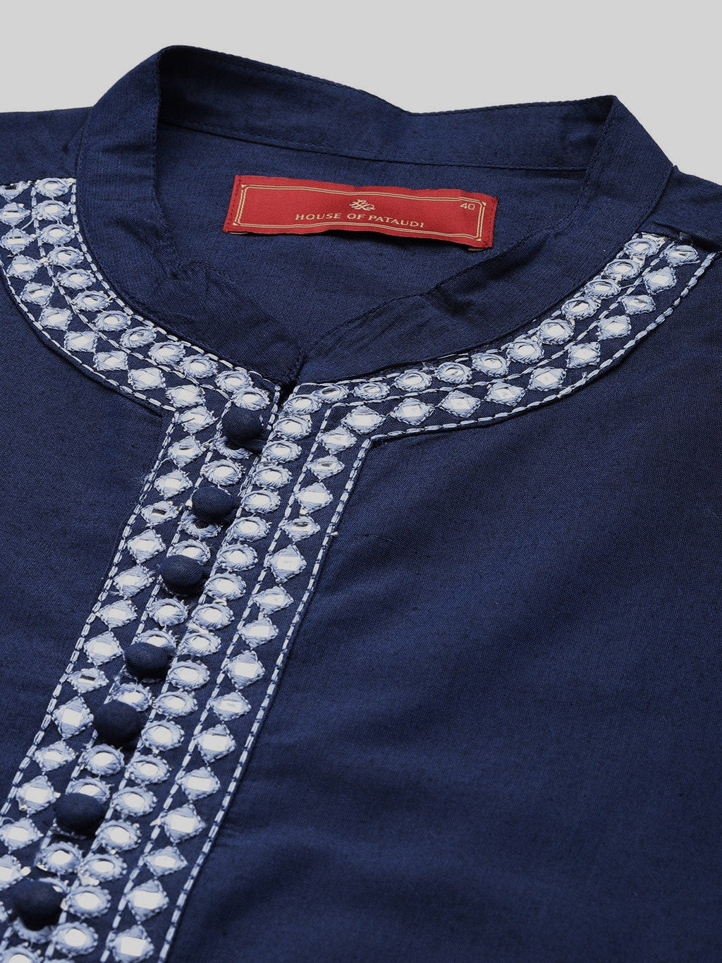 House of Pataudi Men Jashn Embroidered Mirror Work Kurta