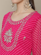 Sangria Women Ethnic Motifs Embroidered Floral Georgette Kurta
