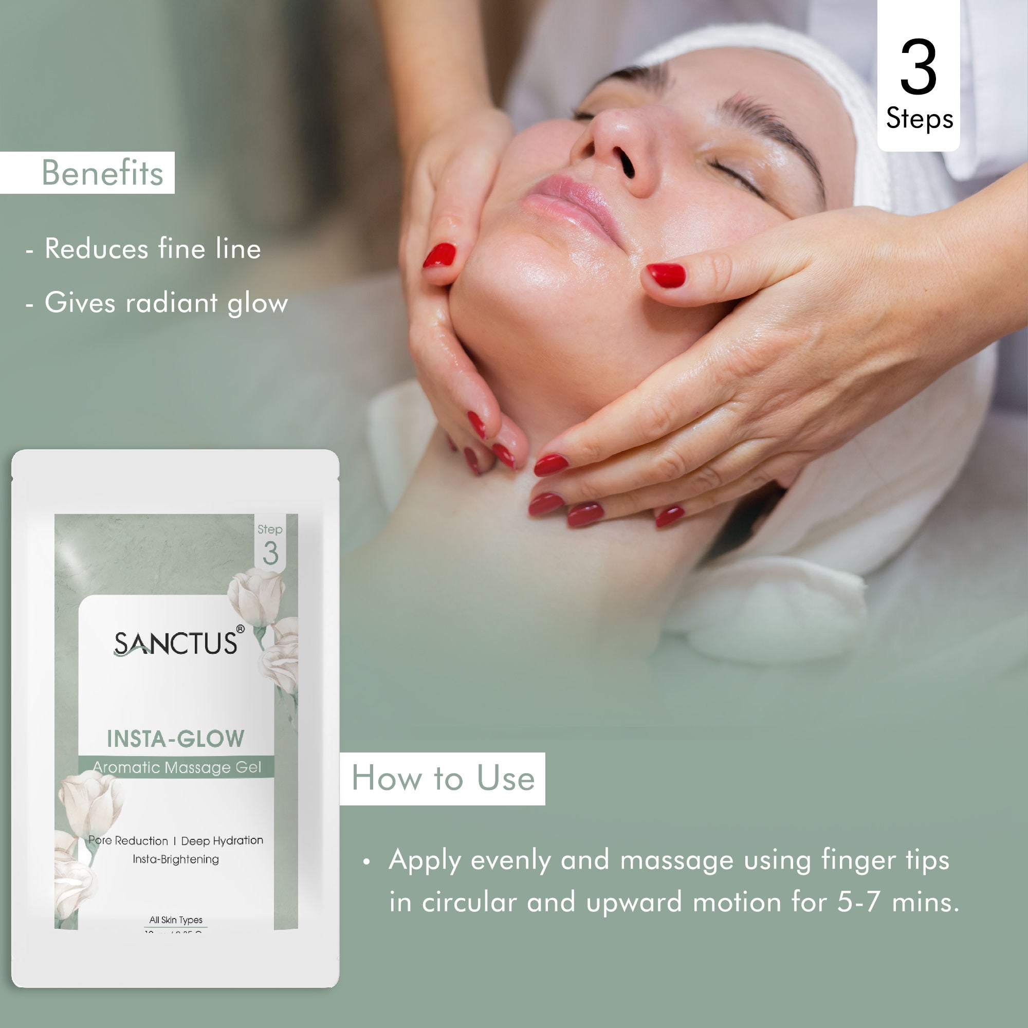 SANCTUS Instant Glow 6 in 1 Facial Kit