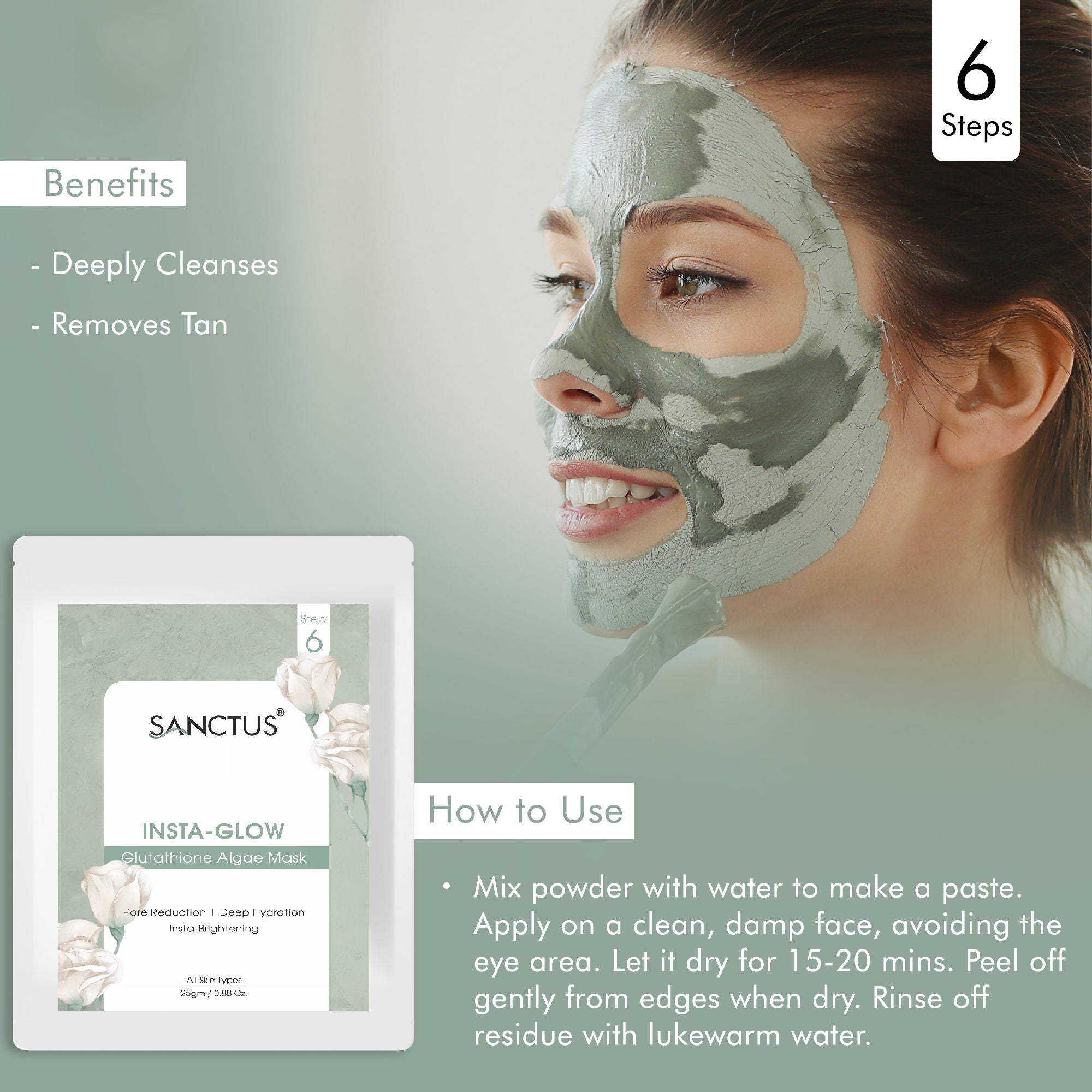 SANCTUS Instant Glow 6 in 1 Facial Kit