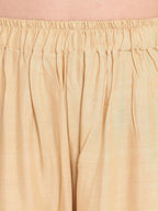 TAG 7 Women Beige Solid Straight Palazzos