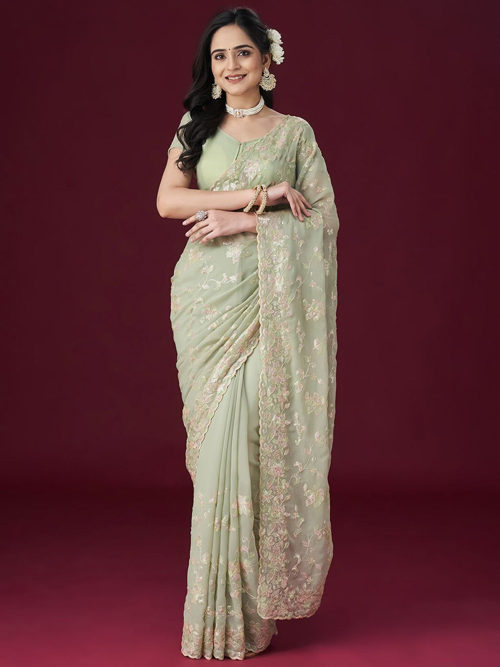 kasee Embellished Sequinned Saree - Distacart