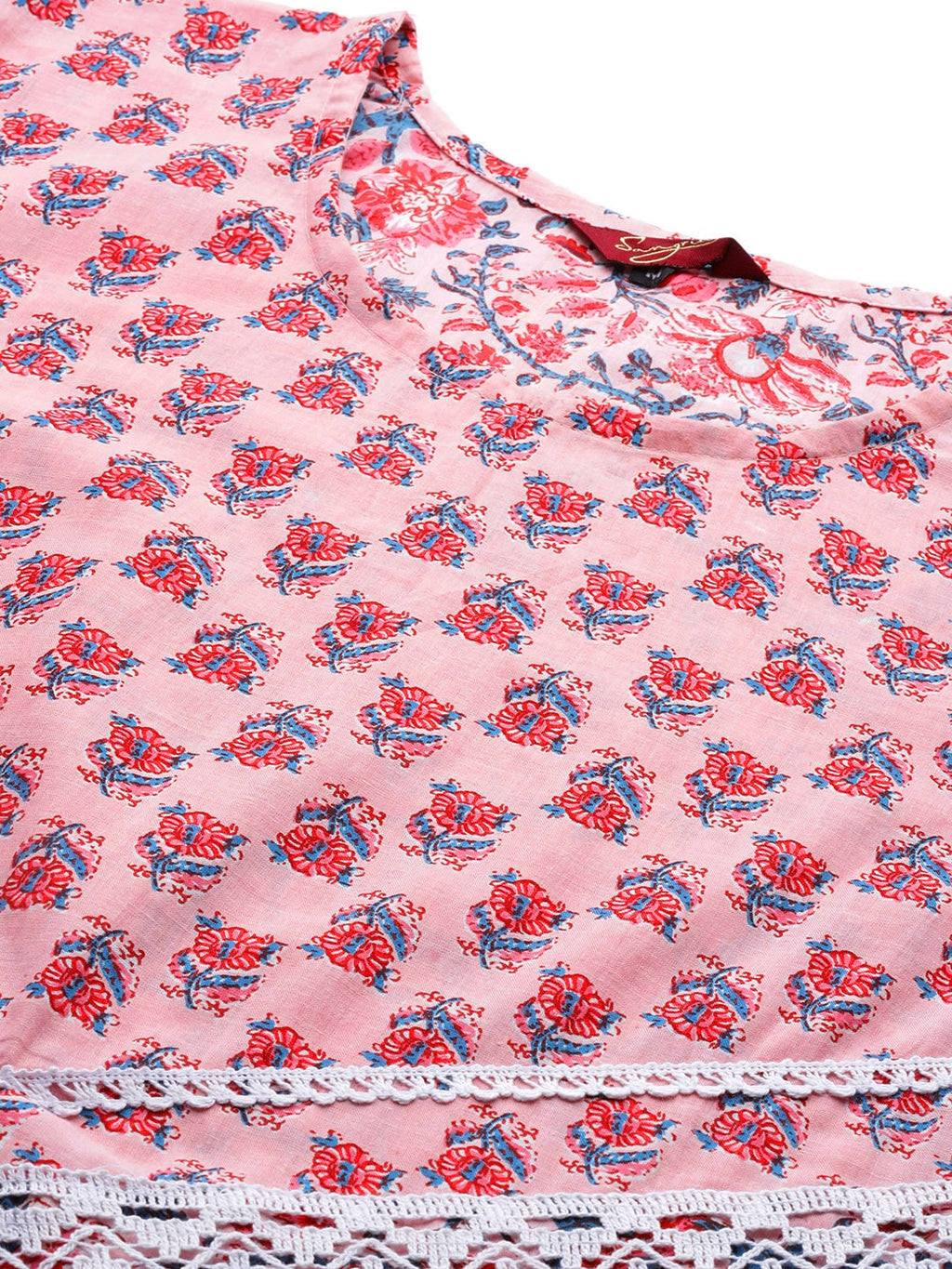 Sangria Floral Printed Regular Pure Cotton Kurta with Palazzos