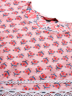 Sangria Floral Printed Regular Pure Cotton Kurta with Palazzos