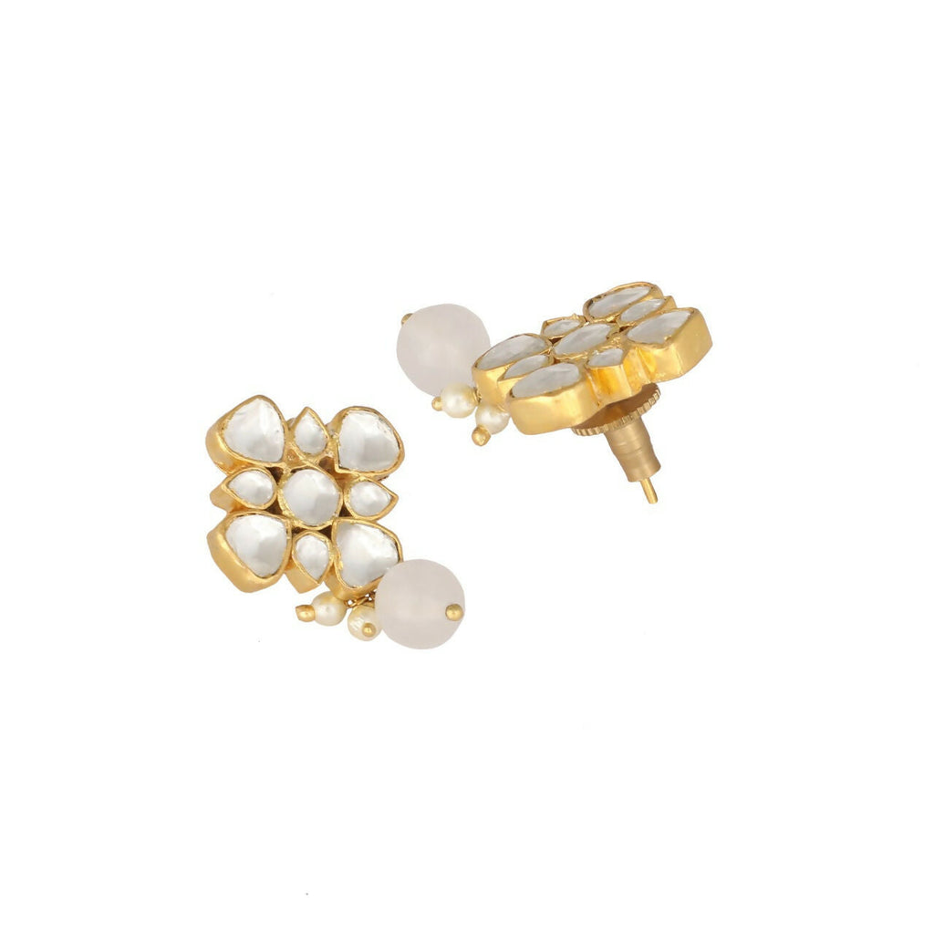 Nuyug 22K Gold Plated Kundan Paradise Stud Earrings - Distacart