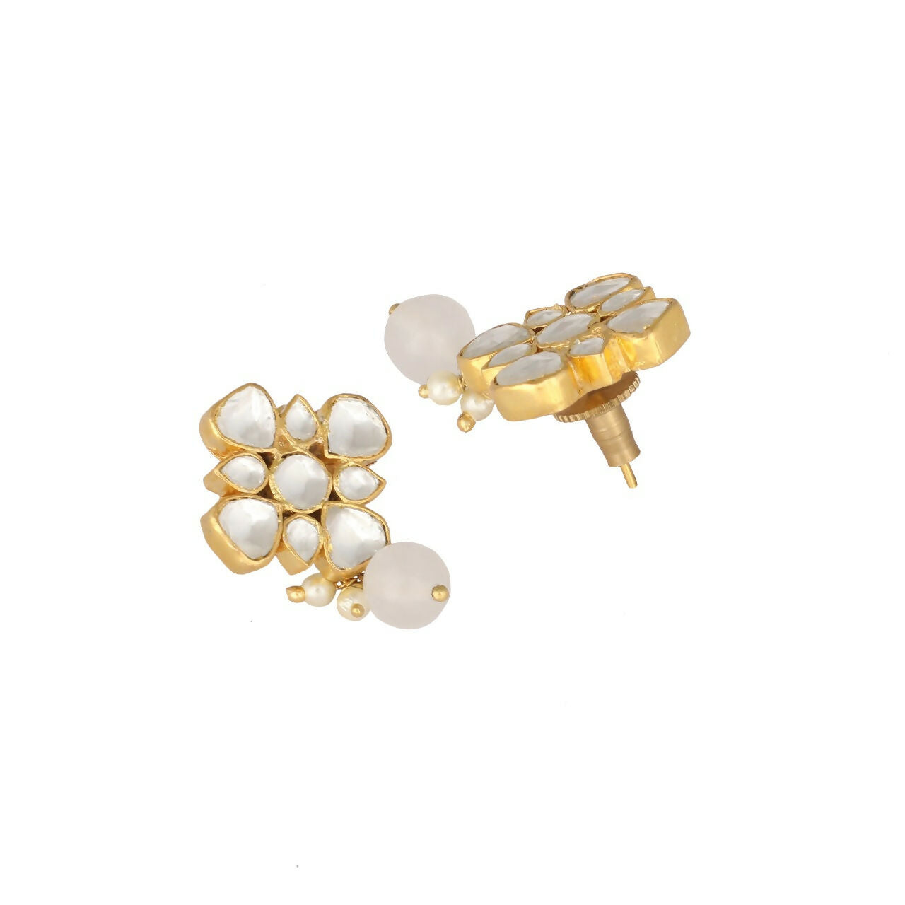 Nuyug 22K Gold Plated Kundan Paradise Stud Earrings - Distacart