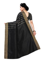 Vamika Black and White Lines Cotton Silk Weaving Saree (Paithani Black) - Distacart