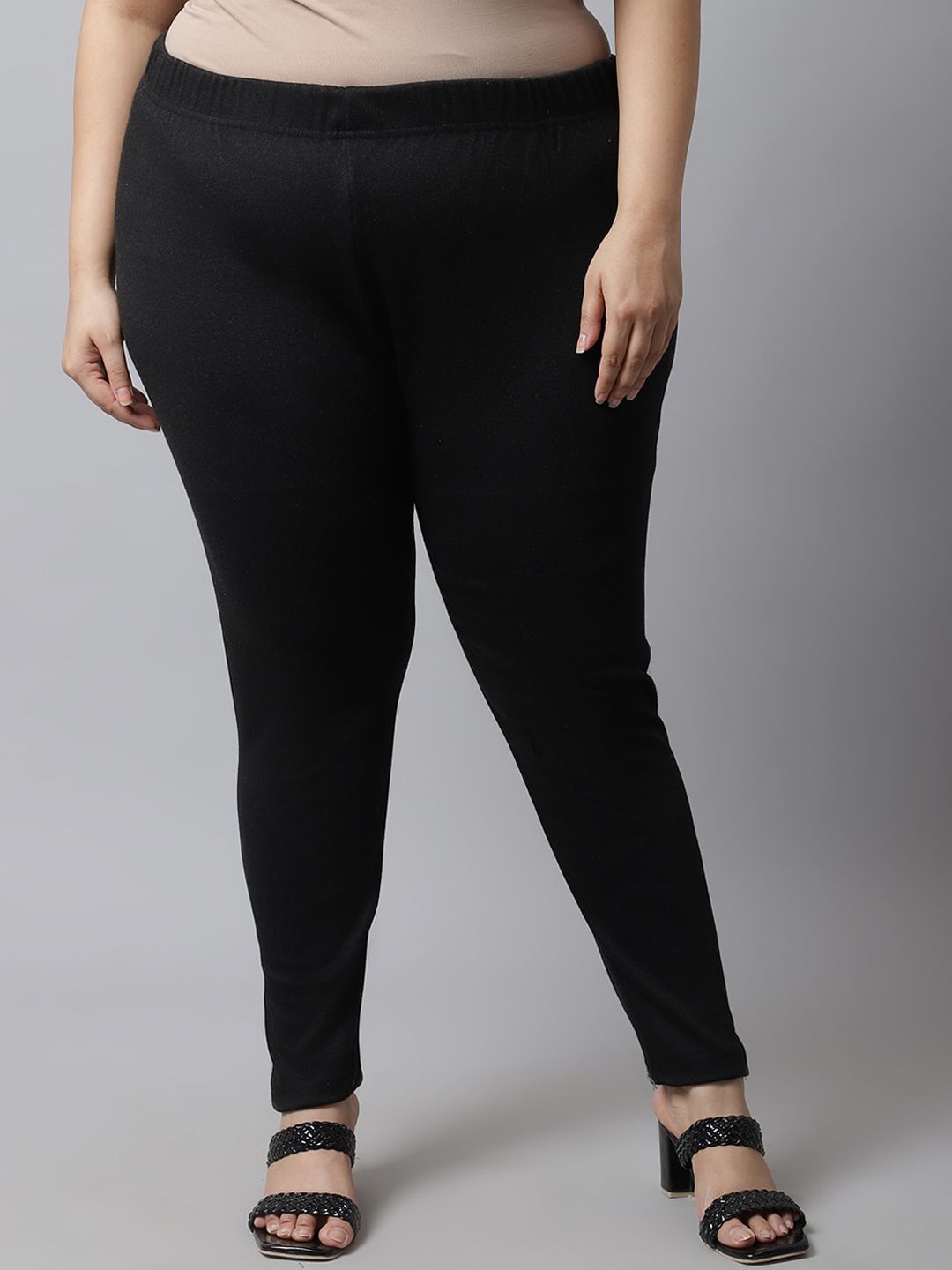 TAG 7 Plus Size Women Pack of 2 Solid Ankle-Length Leggings