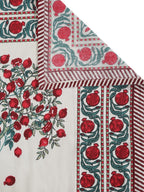 Rajasthan Decor Cream-Coloured Ethnic Motifs 144 TC Cotton King Bedsheet & 2 Pillow Covers - Distacart