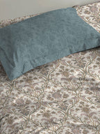 MYTRIDENT Dusk and Dawn Beige Ethnic Motifs Cotton 144 TC Single Bedsheet 1 Pillow Cover