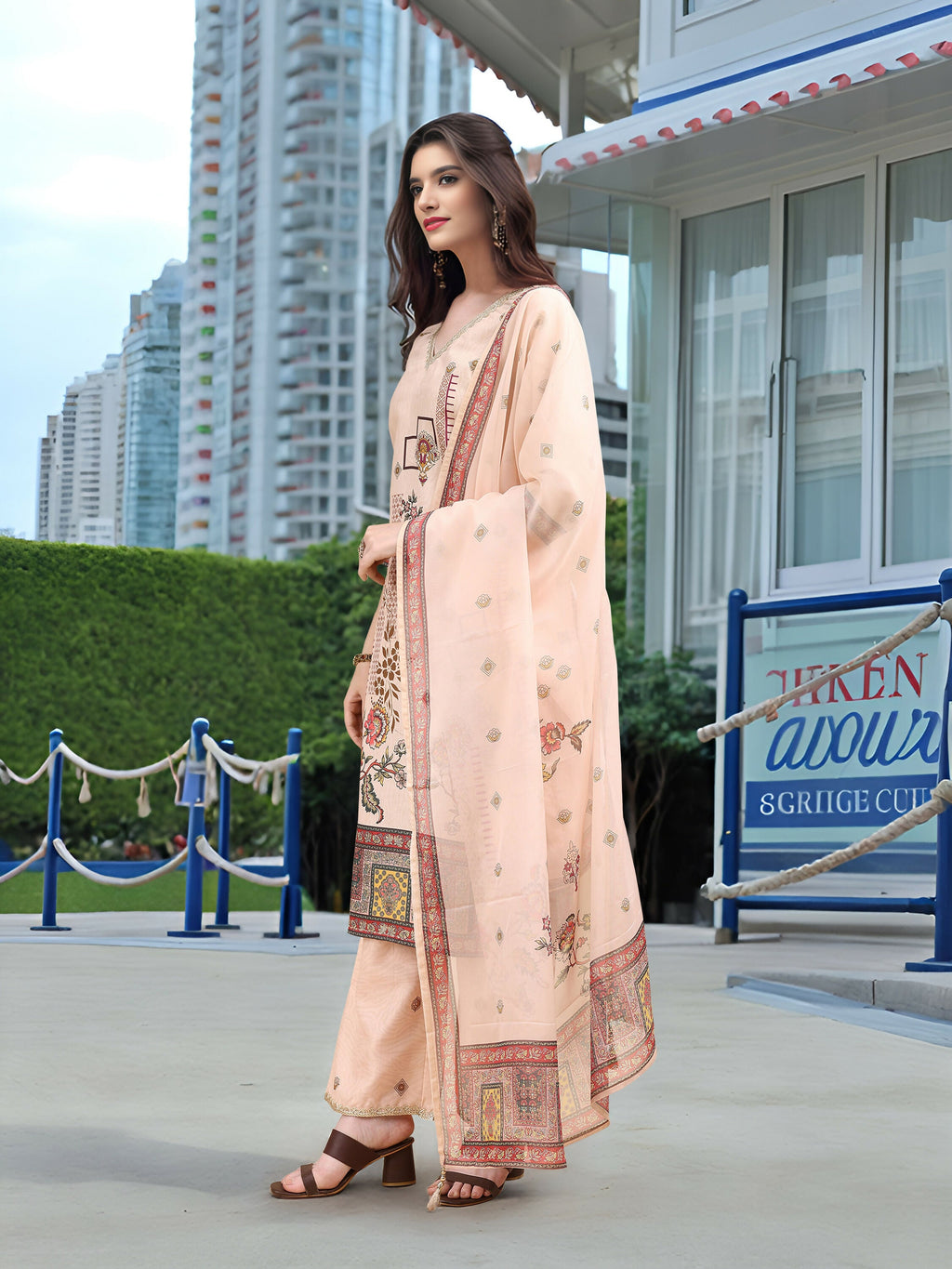 Joban Fashion Off White Position Digital Print With Position Foil Kurta Set - Distacart
