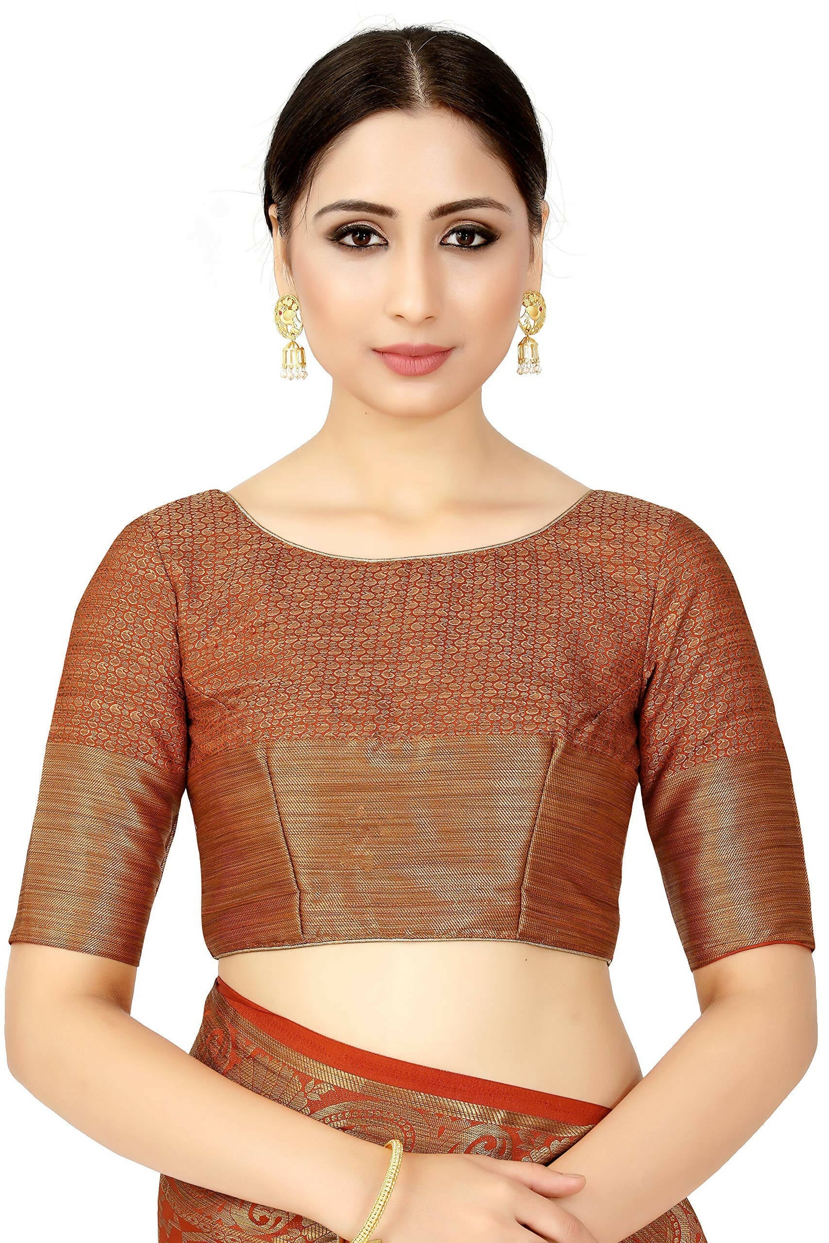 Mimosa Women's Rust Orange Patola Art Silk Saree - Distacart
