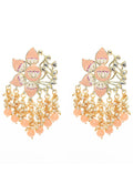 Mominos Fashion Johar Kamal Gold-Plated Kundan Peach Meenakari Earrings - Distacart