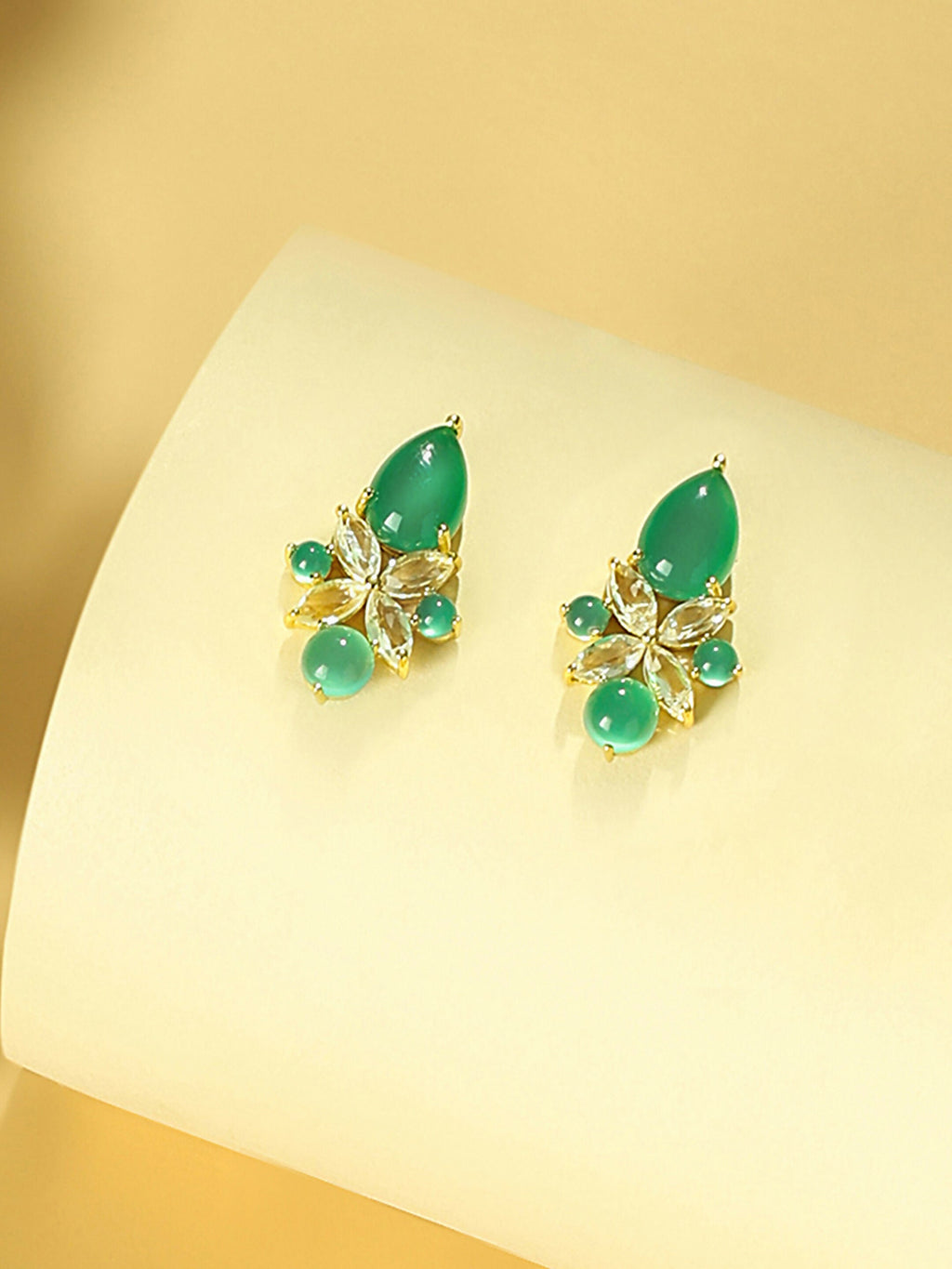 Nuyug 18k Gold Plated Floral Diamond Glow Earrings - Distacart