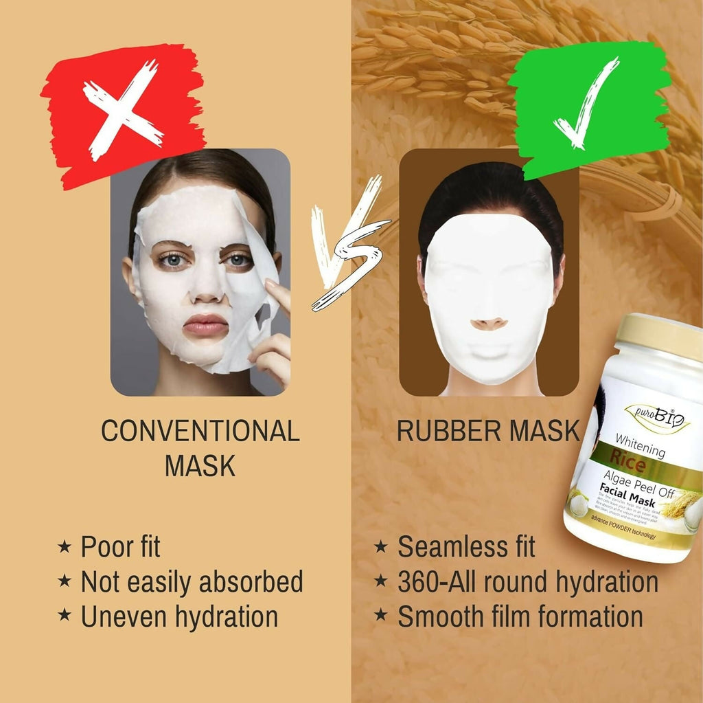 Purobio Algae Peel off Face Mask Whitening Rice Facial Mask