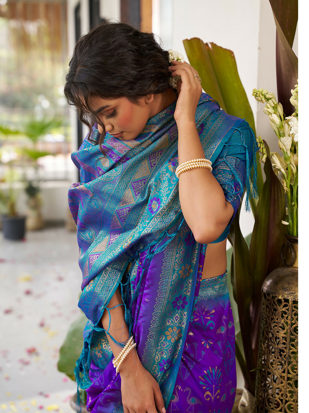Shree Shyam Fashion Violet Soft Silk Saree - Distacart