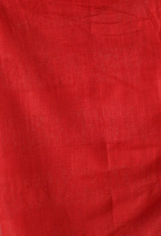 Mominos Fashion Moeza Red Bhagalpuri Handloom 8 Line Ghichha Silk Saree with unstitched Blouse piece - Distacart