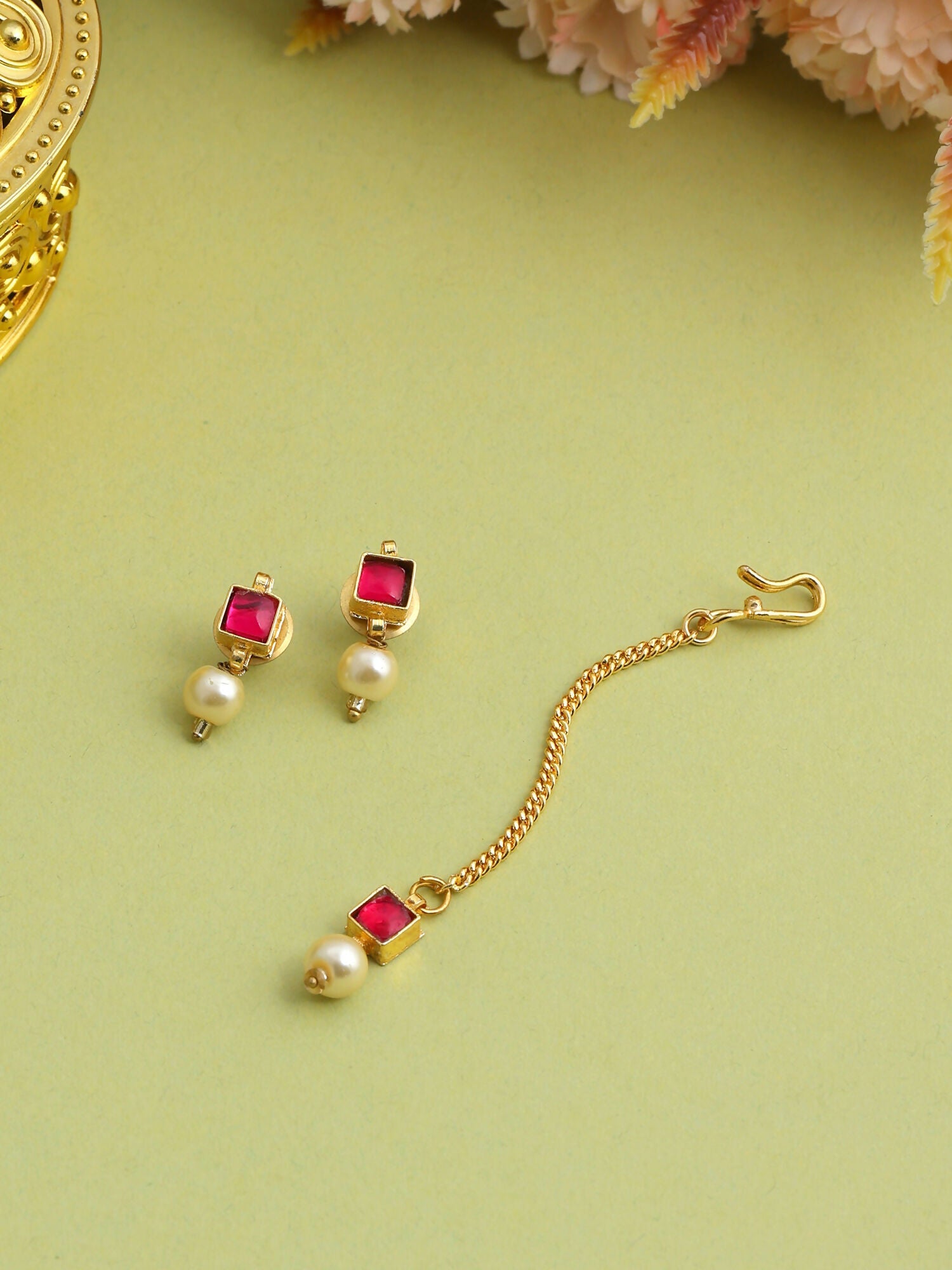 Ruby Raang Blush Pearl Ruby Accent Set - Distacart
