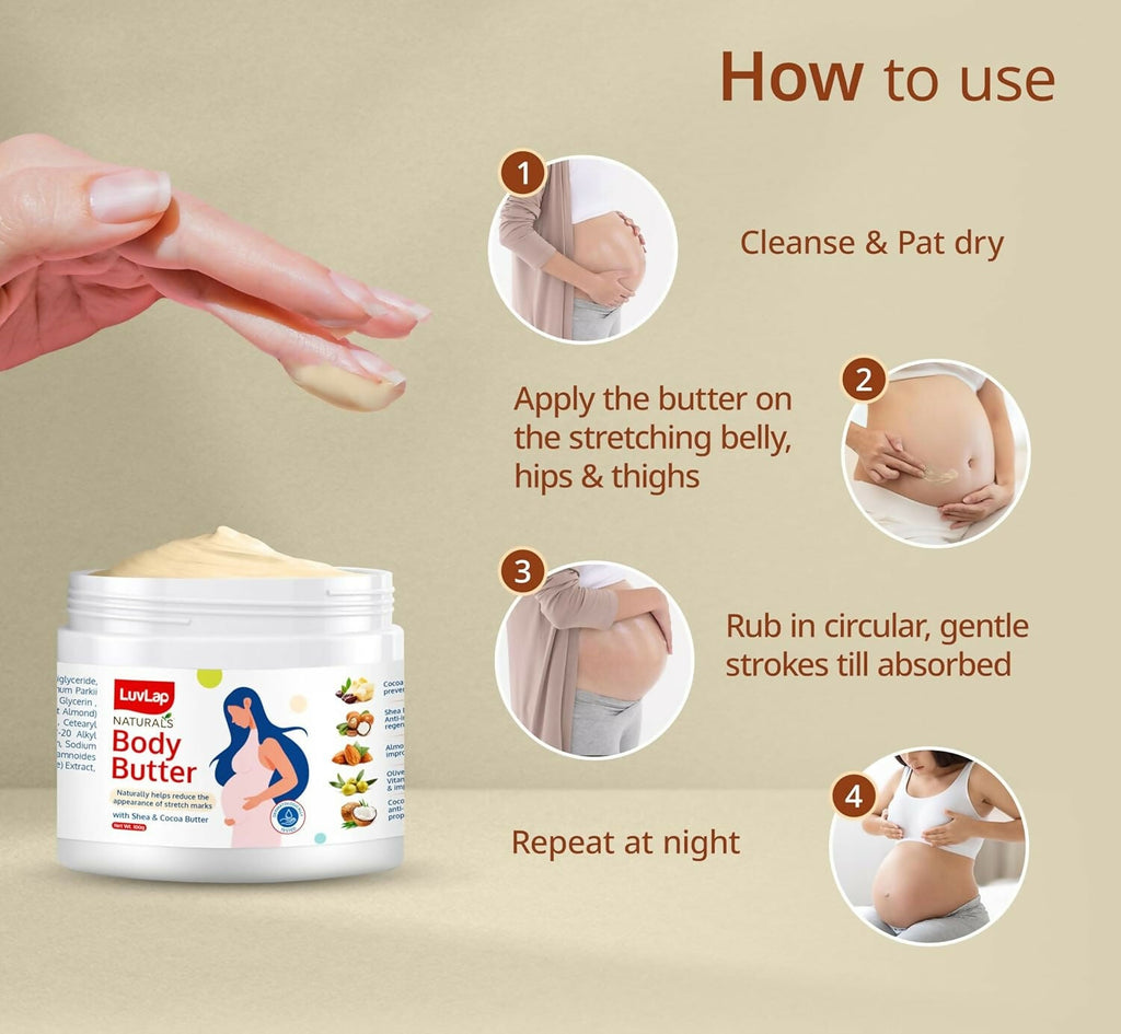 LuvLap Naturals Body Butter for Pregnant Belly