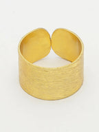 NVR Women Gold-Polished Solid Adjustable Finger Ring