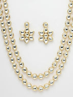 NVR Women's Gold-Plated Kundan 2 Layered Handcrafted Jewellery Sets With Drop Earrings - Distacart