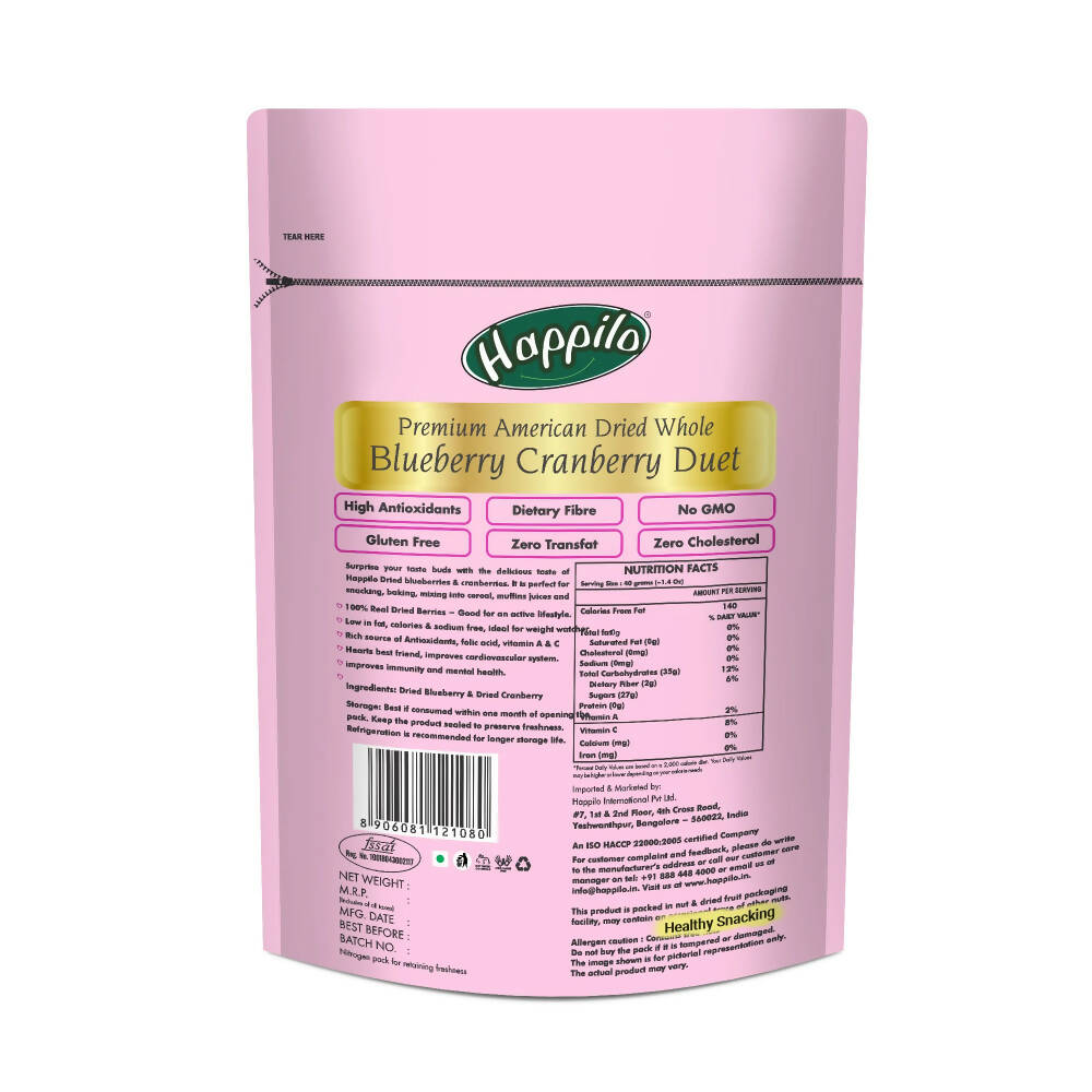 Happilo Premium Dried Blueberry Cranberry Duet