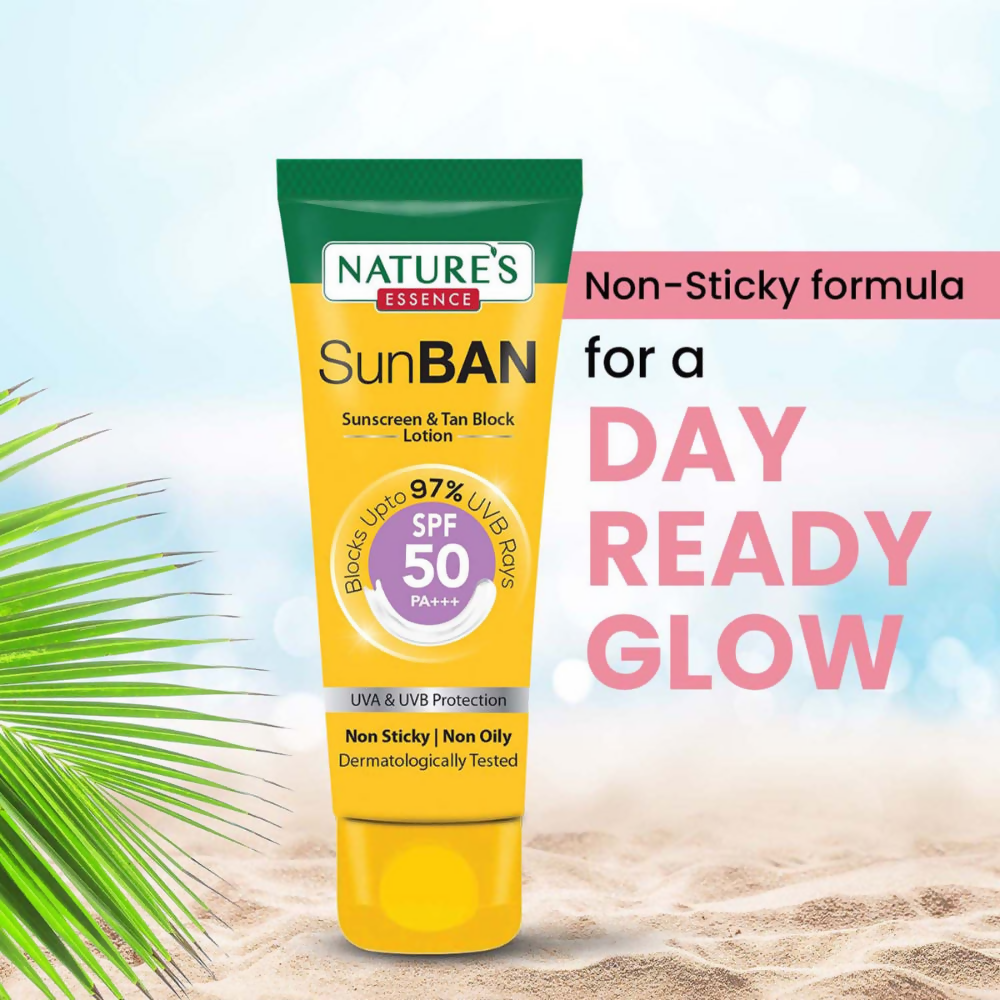 Nature's Essence Sunban Sunscreen & Tan Block Lotion SPF 50 - Distacart