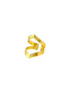 NVR Women Gold-Polished Adjustable Finger Ring