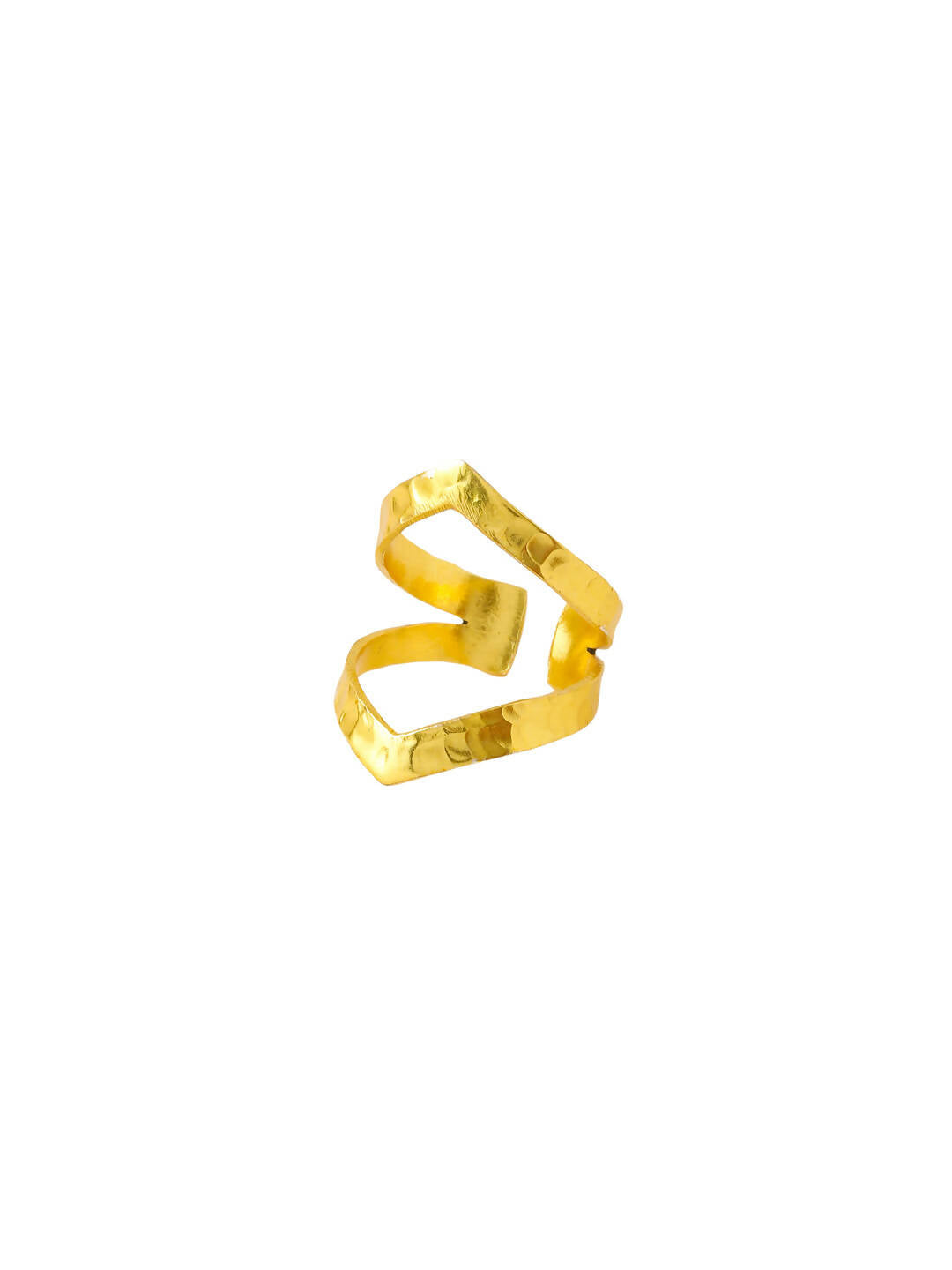 NVR Women Gold-Polished Adjustable Finger Ring