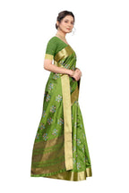 Vamika Green Cotton Polyster Silk Weaving Saree (Kerala Cherry)