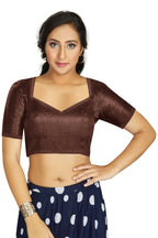 Aastha Fashion Women's Coffee Art Silk Designer Traditional Readymade Blouse