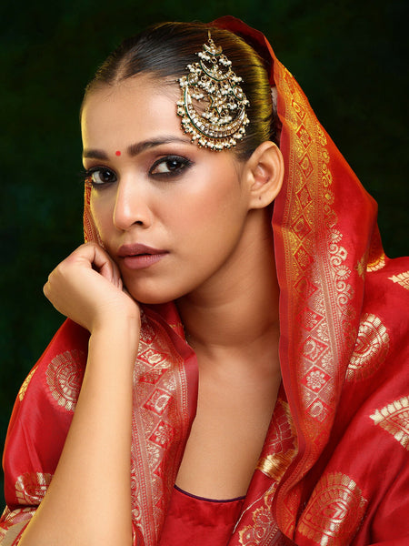 Ruby Raang 22k Gold Polished Kundan Passa