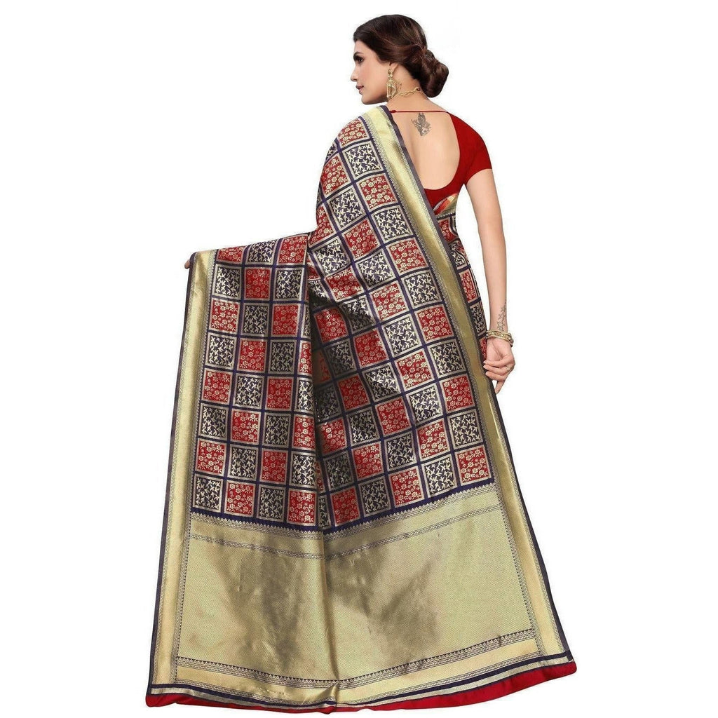 Vamika Banarasi Jaquard Blue Weaving Saree (Banarasi 21)