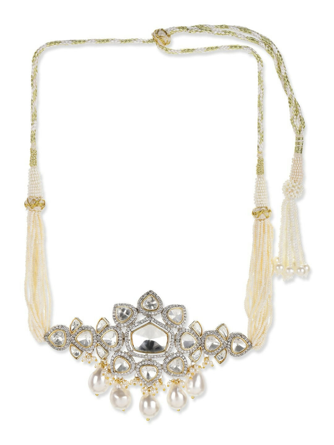 Kundan & Pearl Drop Choker- Ruby Raang