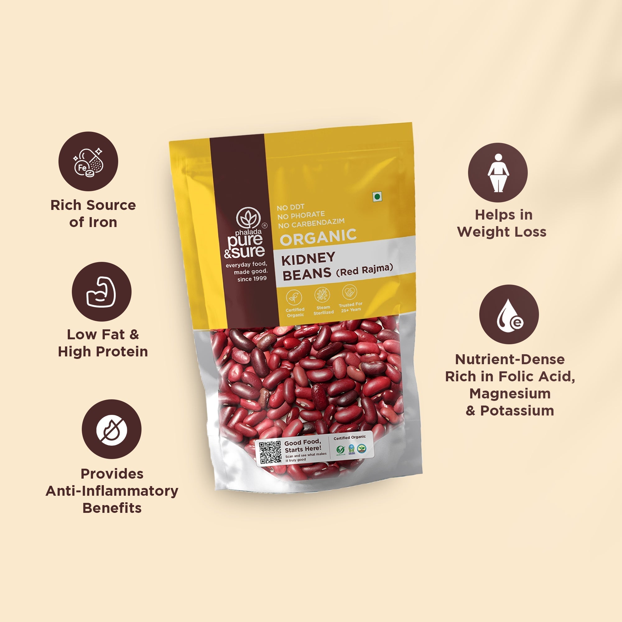 Pure & Sure Organic Kidney Beans / Rajma - Distacart