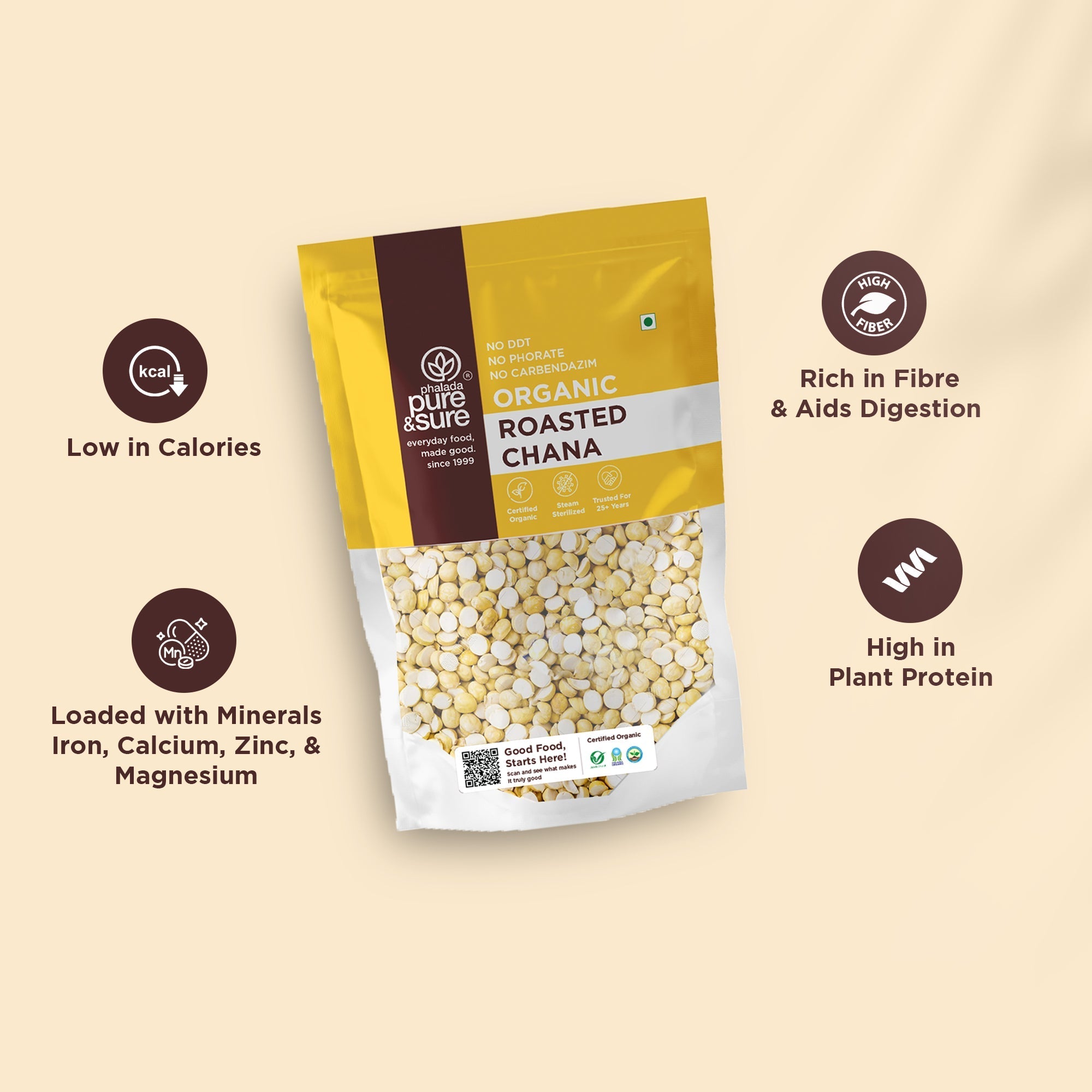 Pure & Sure Organic Roasted Channa - Distacart