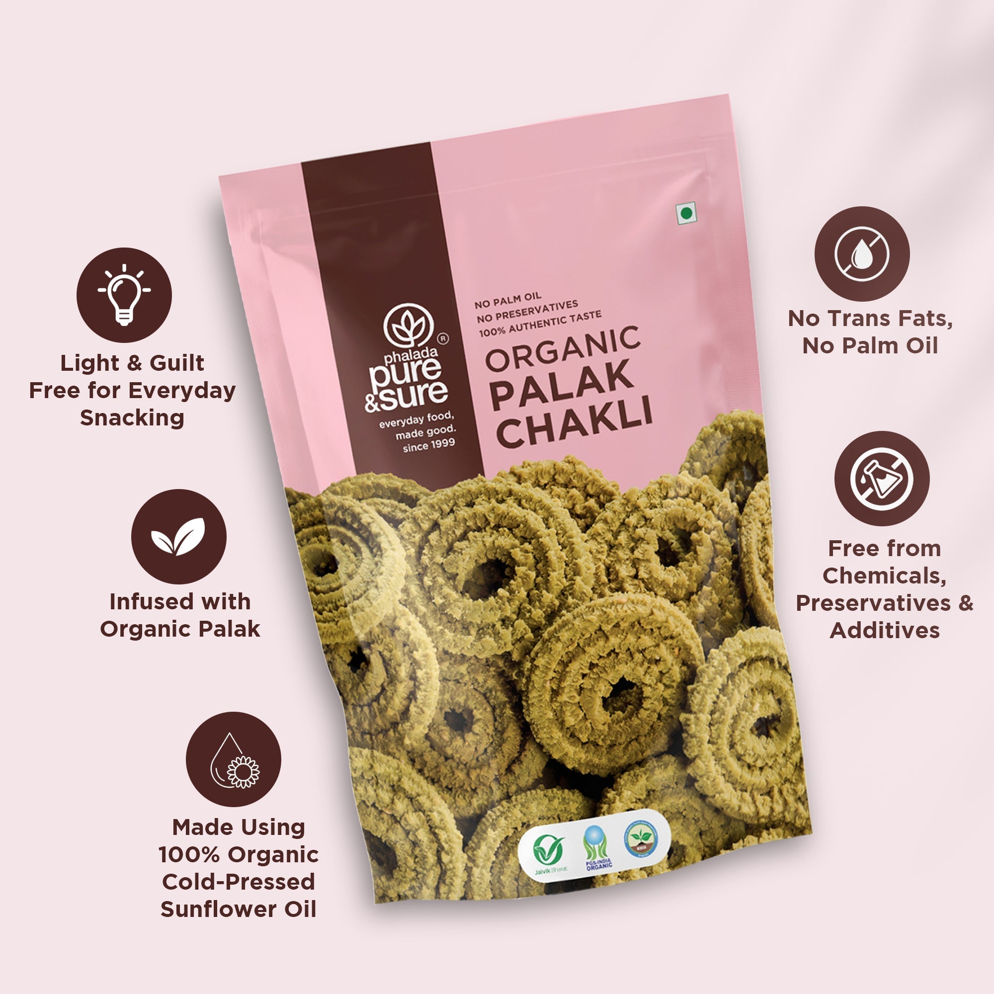 Pure & Sure Organic Palak Chakli - Distacart