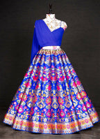 InfinitySaree Royal Blue Banarasi Silk Lehenga Choli for Women, Ready to Wear Stitched Lengha Choli for Party, Stylish Lehenga Choli - Distacart