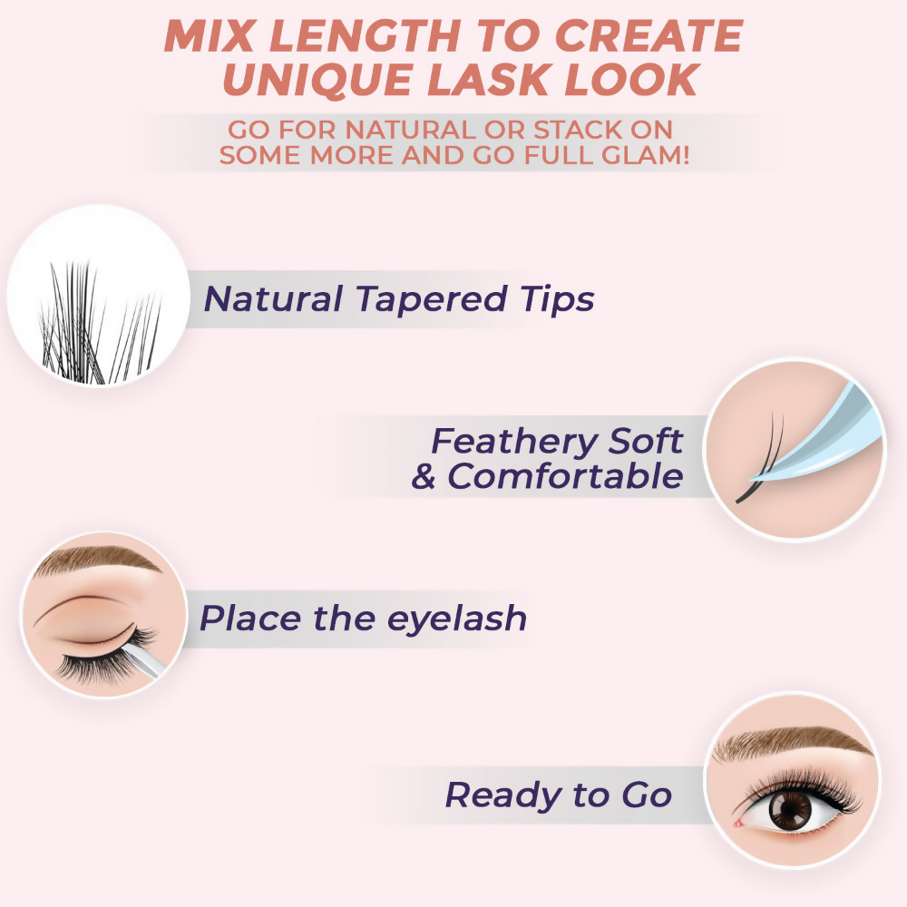 Sanfe Instant DIY Press On Lashes False Eyelashes