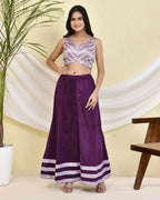 Amodini Designer Studio Heavy Work Lavendar Pearl Sleeveless Padded Blouse