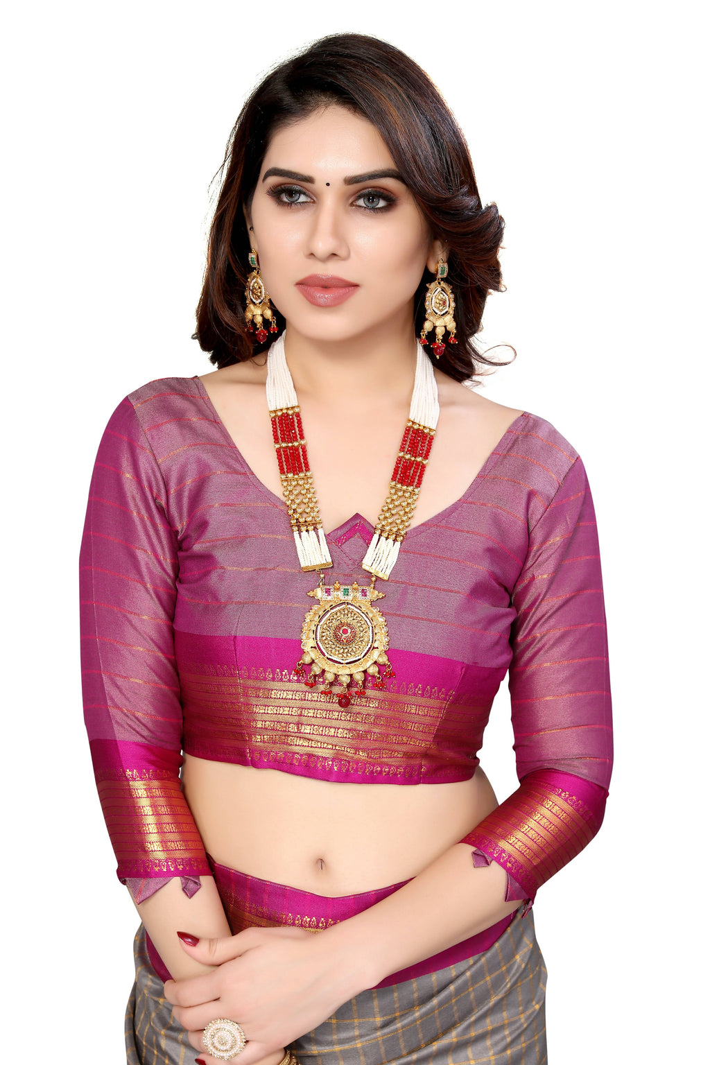 Vamika Weaving Beautiful Grey Cotton Silk Saree - Distacart
