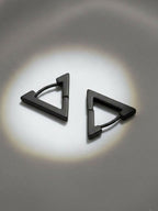 NVR Men's Black Rhodium Plated Geomatric Shaped Stud Earrings - Distacart