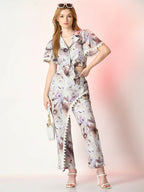 Myshka Women's Multi Printed Top With Trousers