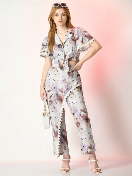 Myshka Women's Multi Printed Top With Trousers