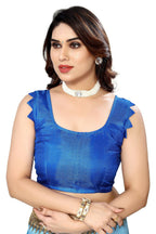 Vamika blue Printed Art Silk Saree