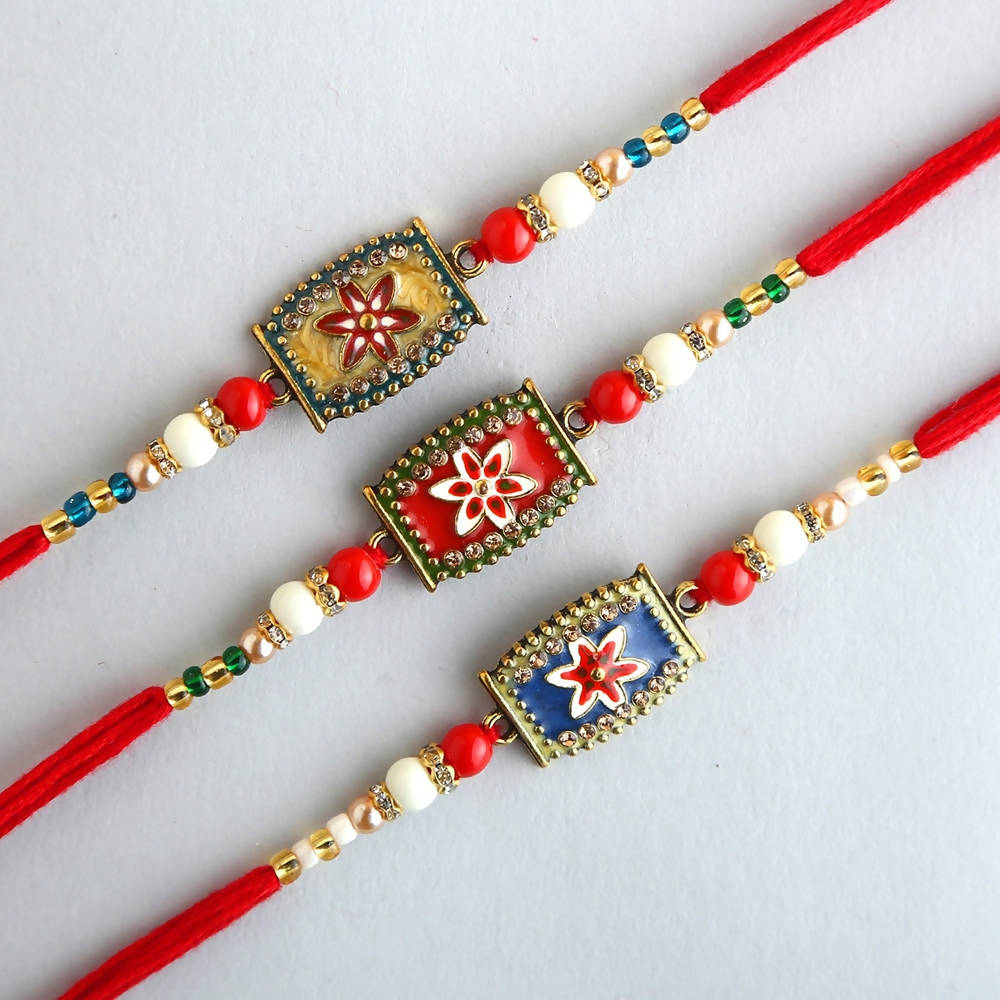 Set of 3 Meenakari Rakhis