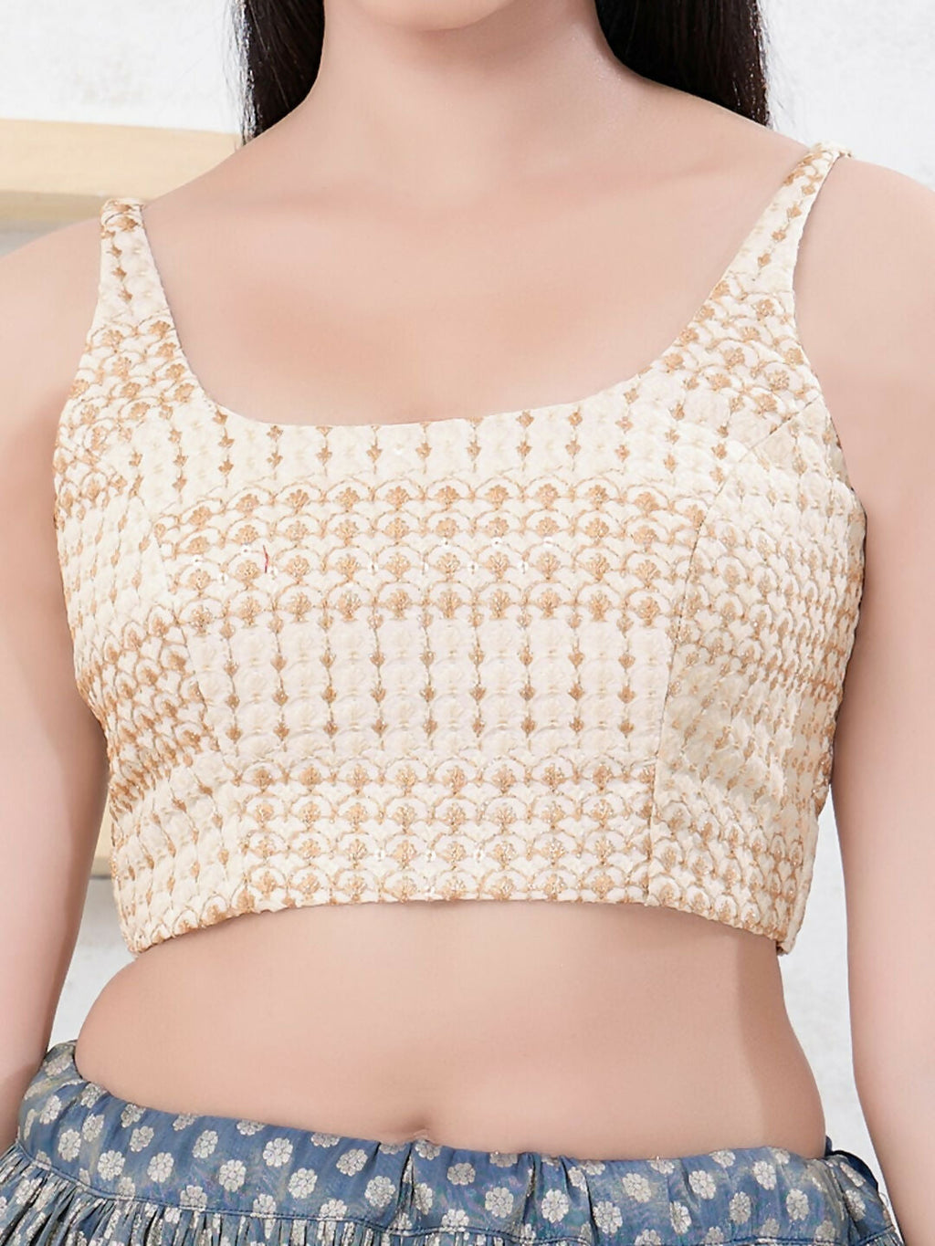Joban Fashion Gold Shift Sleeveless Back Open Blouse
