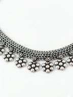 NVR Women Oxidised Silver Beaded Necklace