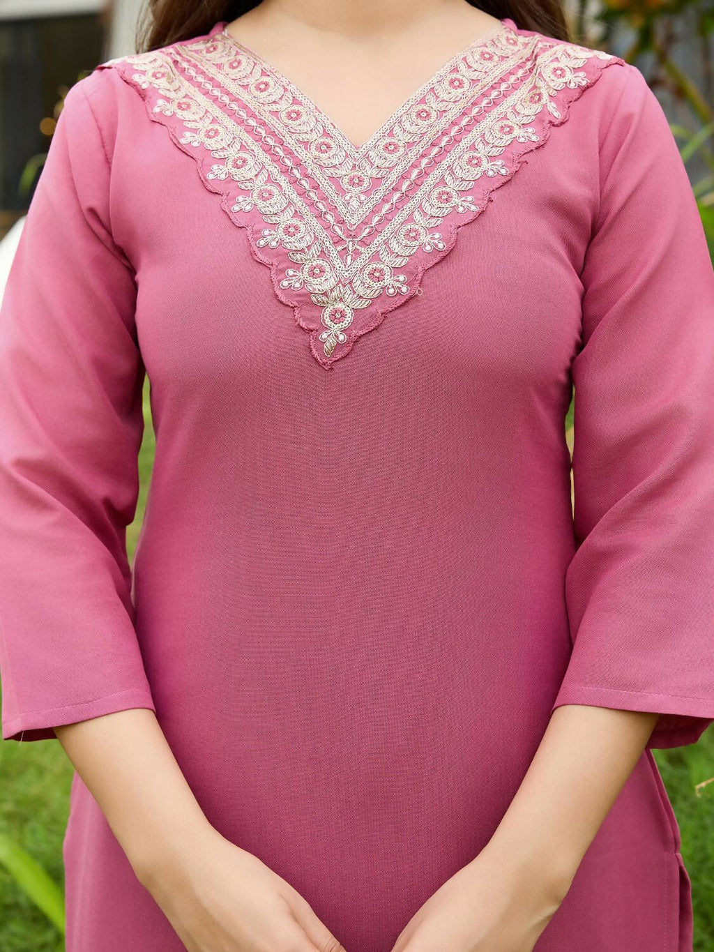 The52 Gajri Women's Beautiful Embroidered Rayon Fabric with Straight Kurta, Pant and Dupatta Set - Distacart